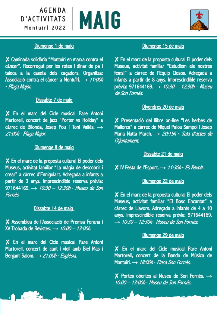 Activitats mes de maig